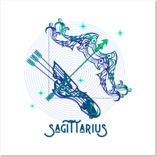 Vibrant Zodiac Sagittarius Posters and Art